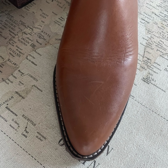 Madewell Brady Low Cut Leather Bootie Size 10 English Saddle - Picture 6 of 14